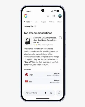 AI Mode Shopping Experience