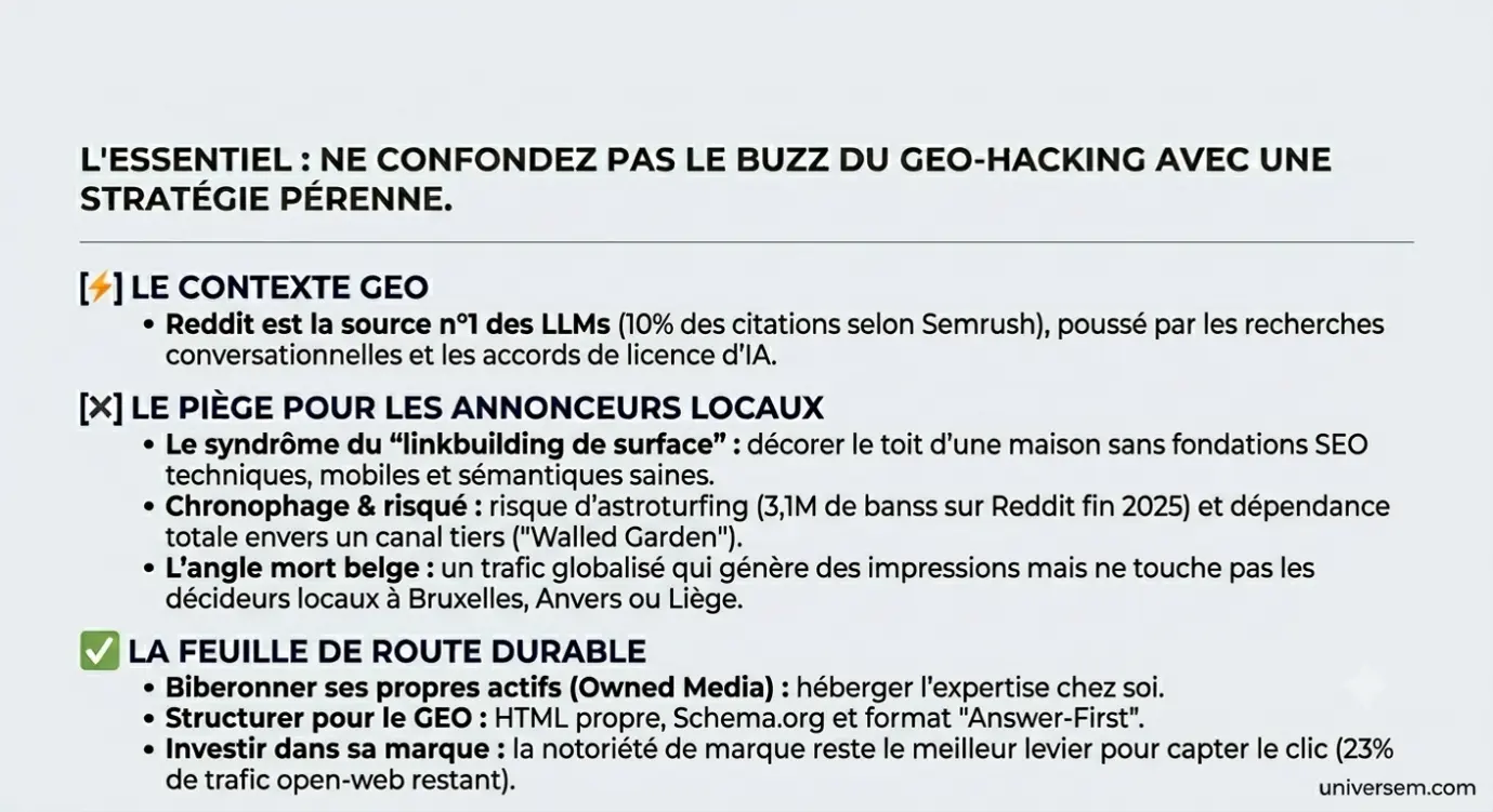 Reddit SEO GEO : opportunités, limites et recommandations stratégiques