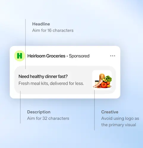 Example of a ChatGPT ad displayed separately from the organic answer